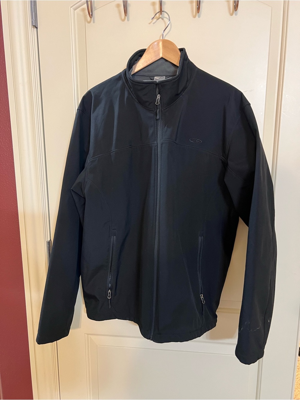 Champion Black Men's Windbreaker Jacket with Zipper Pockets